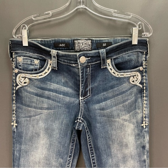 AFFLICTION bedazzled acid wash bootcut jeans - Picture 2 of 13